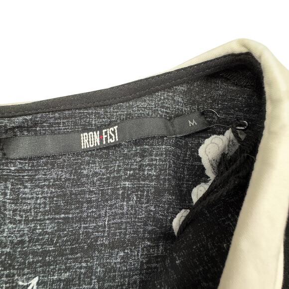 Iron Fist Vintage Inspired Cat Heart Print Peter Pan Collar Blouse Women's SZ M - Picture 3 of 6